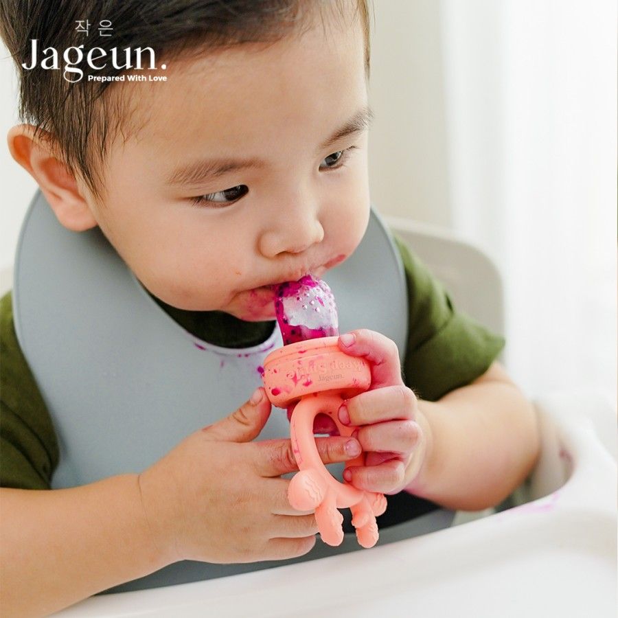 JAGEUN Silicone Baby Fruit Feeder | Empeng Dot Teether Buah Sayur Bayi Warna Hijau - 4