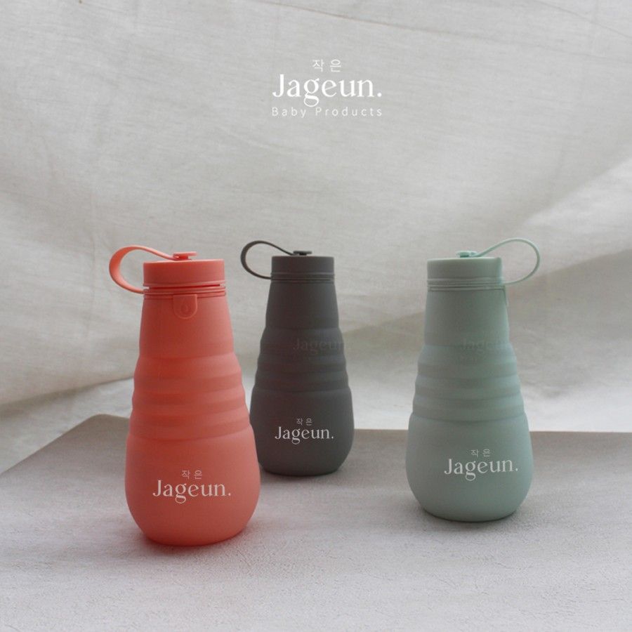 JAGEUN Premium Silicone Water Bottle Foldable | Botol Minum Lipat Anak & Dewasa Warna Hitam - 2