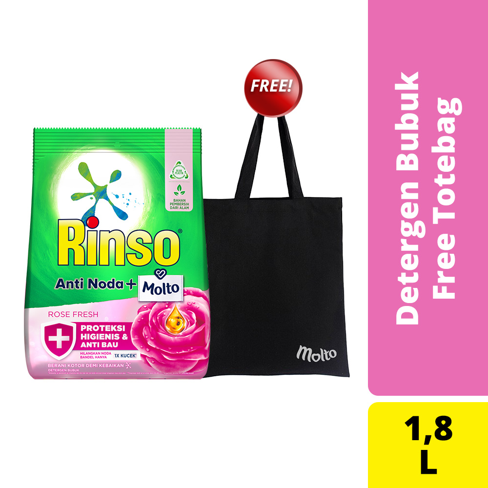 Rinso Molto Bubuk Rose Fresh 1800Ml Free Totebag - 1