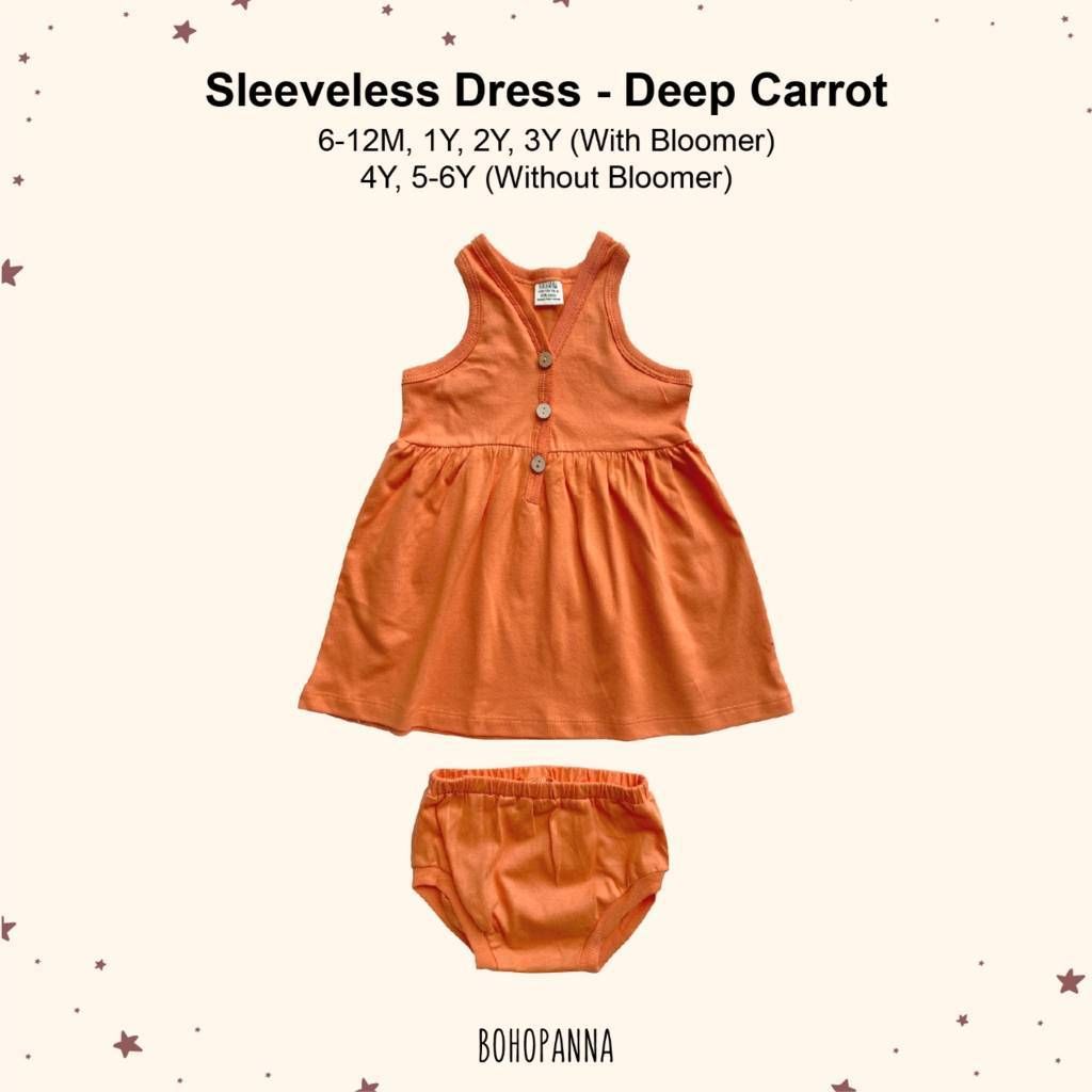 BOHOPANNA - SLEEVELESS DRESS - DEEP CARROT 1Y - Dress Anak Perempuan - 1