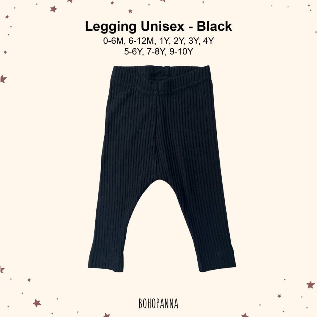 BOHOPANNA - LEGGING UNISEX -BLACK 4Y - Celana Anak - 1