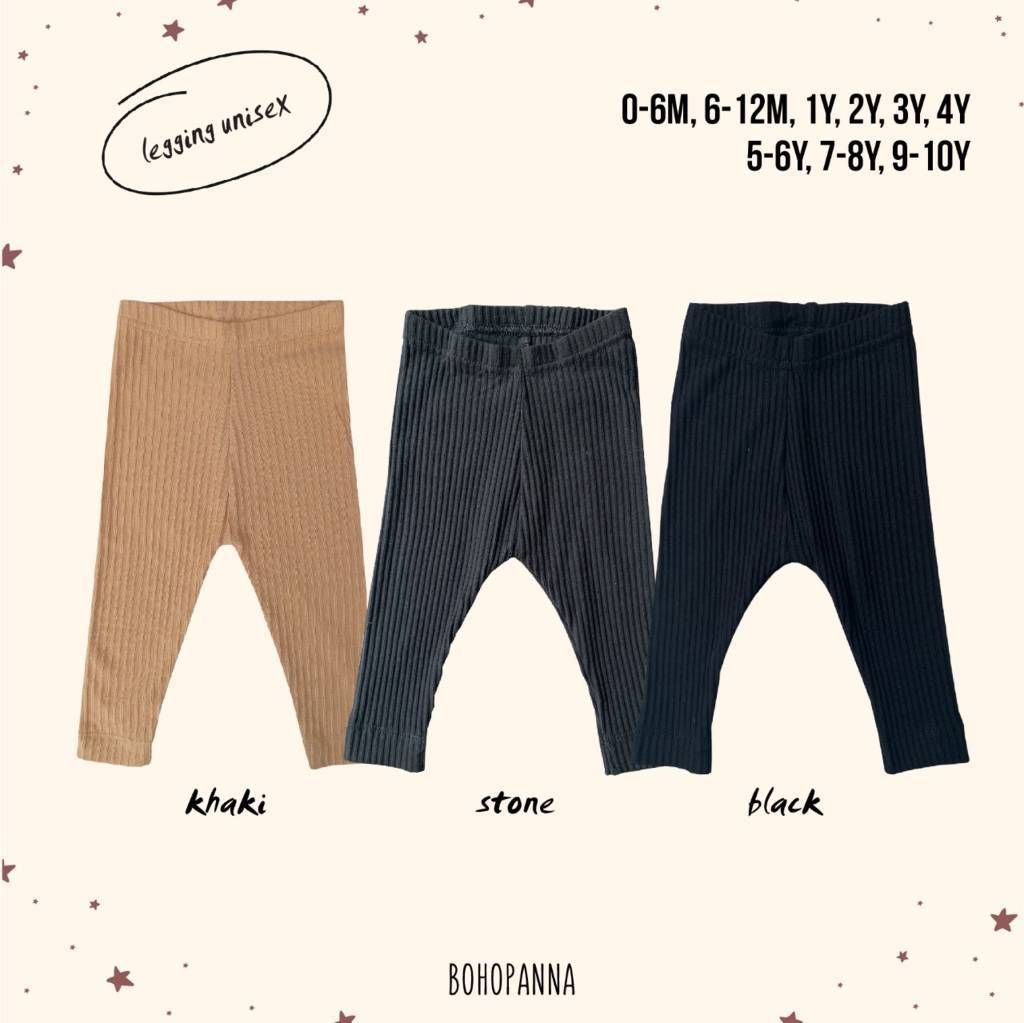 BOHOPANNA - LEGGING UNISEX - BLACK 0-6M - Celana Anak - 1