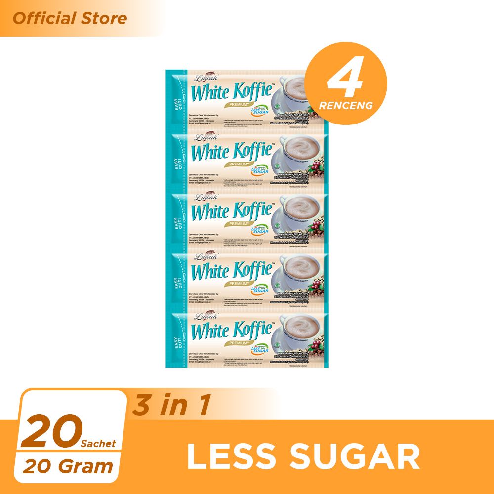 Kopi Luwak White Koffie Less Sugar Renceng 10x20gr - 4 Pcs - 1