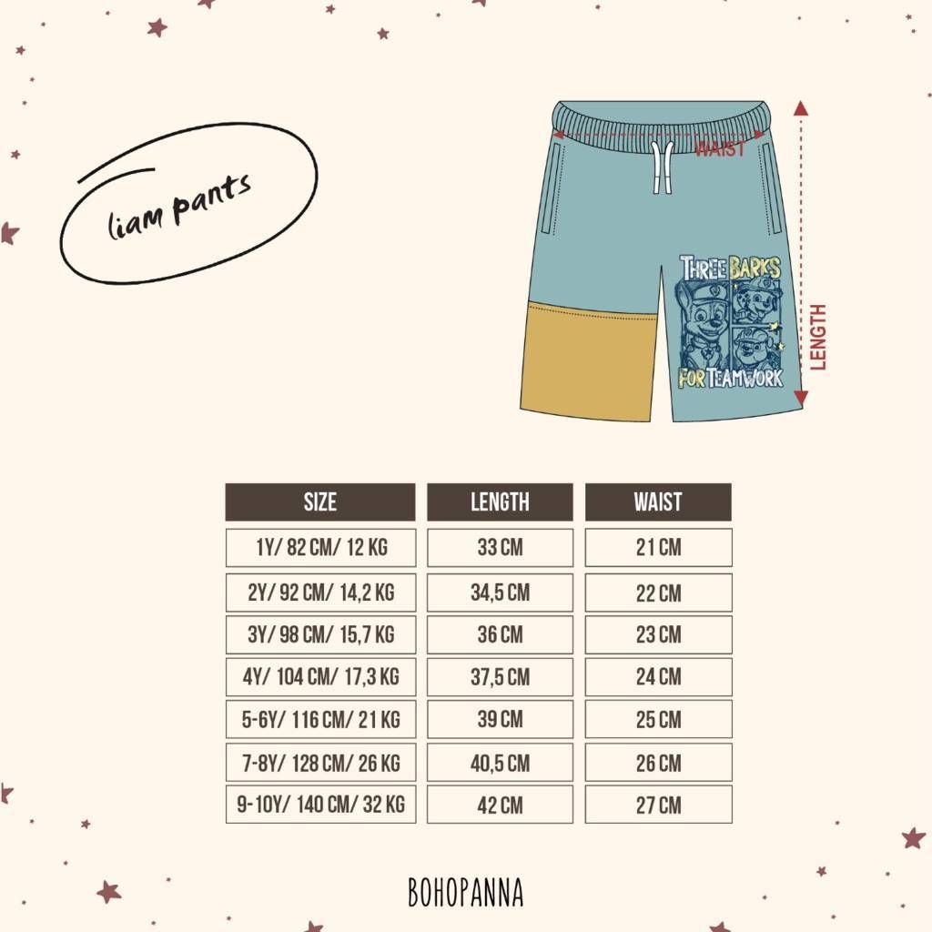 BOHOPANNA - LIAM PANT PAW PATROL - BLUE FORD 3Y - CELANA ANAK - 3