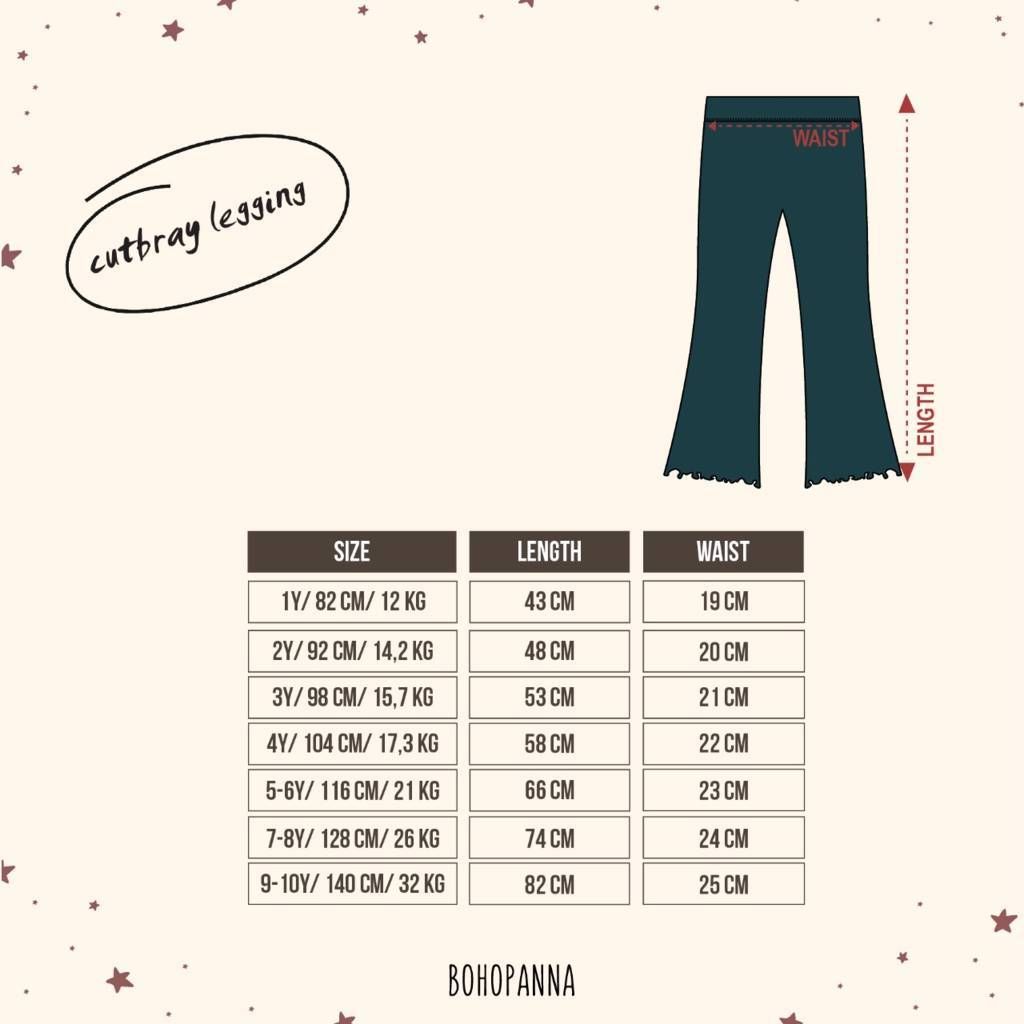 BOHOPANNA - CUTBRAY LEGGING PANTS - VINEYARD 4Y - CELANA ANAK - 2