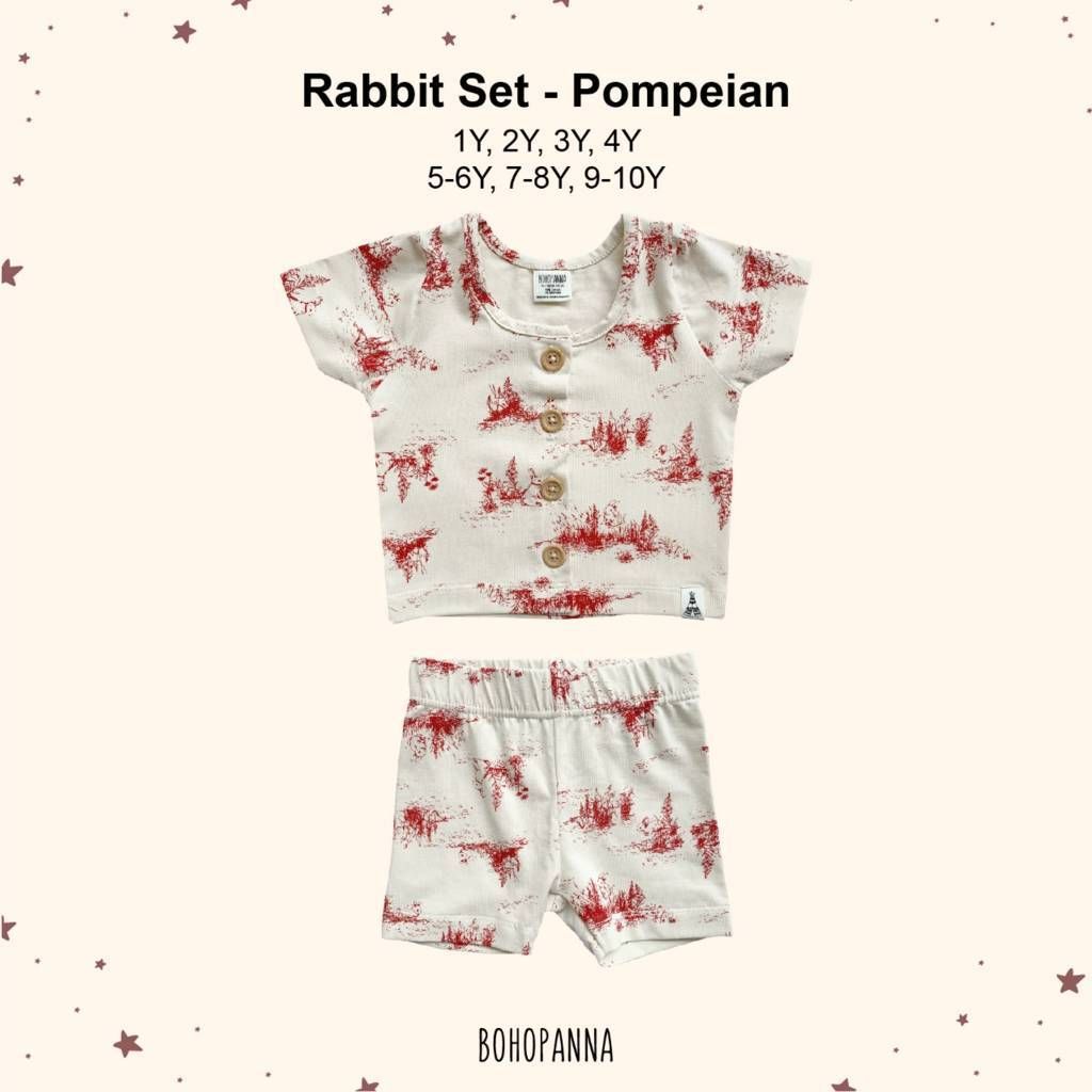 BOHOPANNA - RABBIT SET - POMPEIAN 4Y - Setelan Anak Lengan Pendek - 1