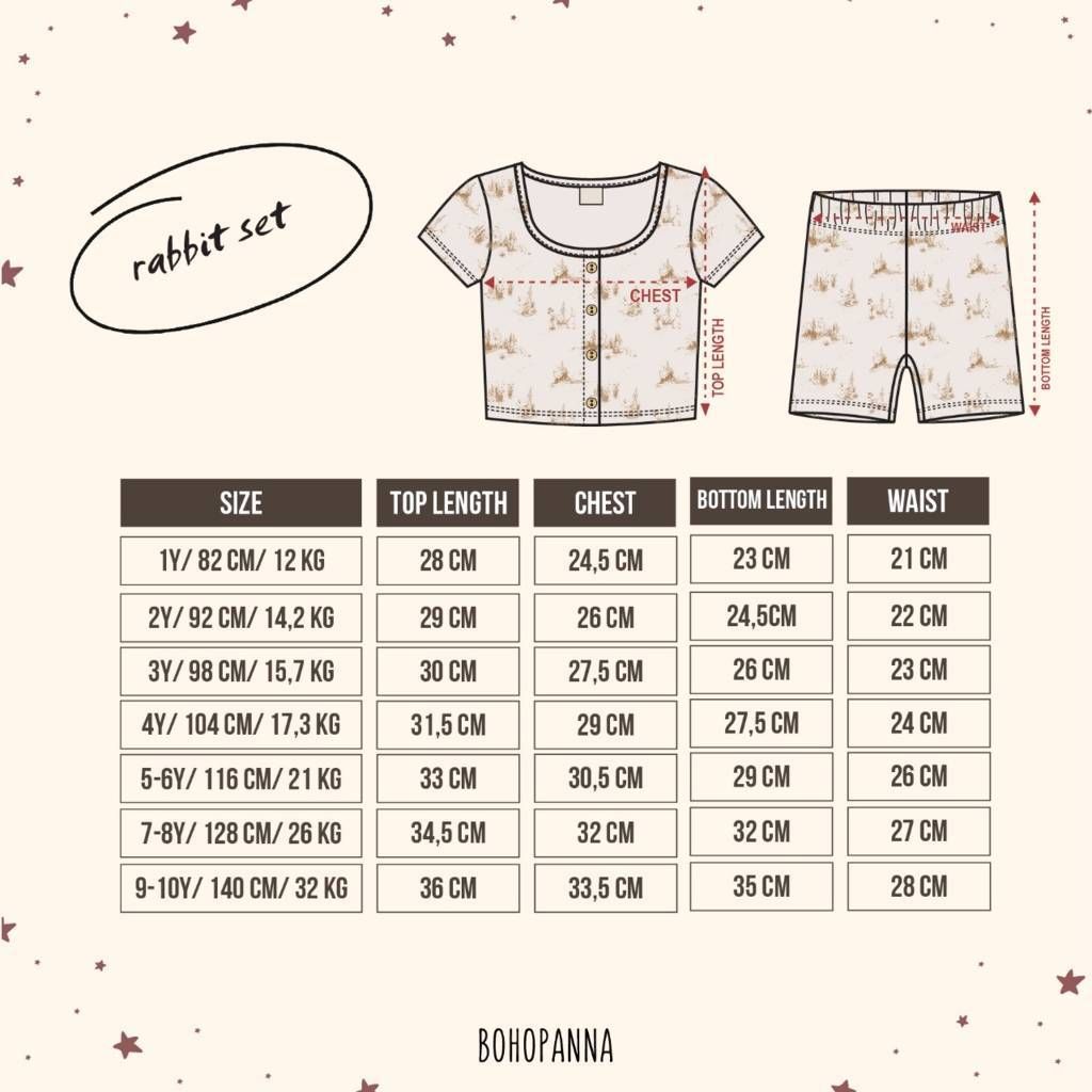 BOHOPANNA - RABBIT SET - GALAXY 1Y - Setelan Anak Lengan Pendek - 2