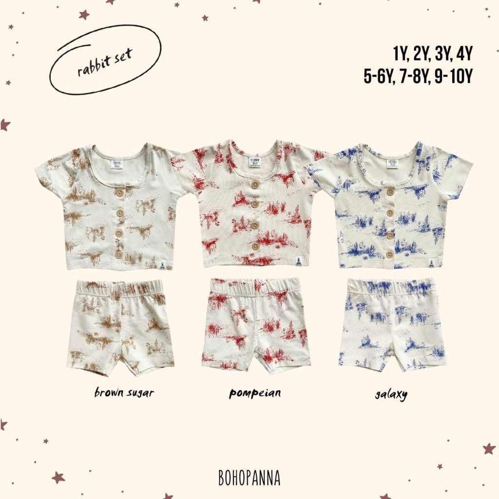 BOHOPANNA - RABBIT SET - GALAXY 1Y - Setelan Anak Lengan Pendek - 3