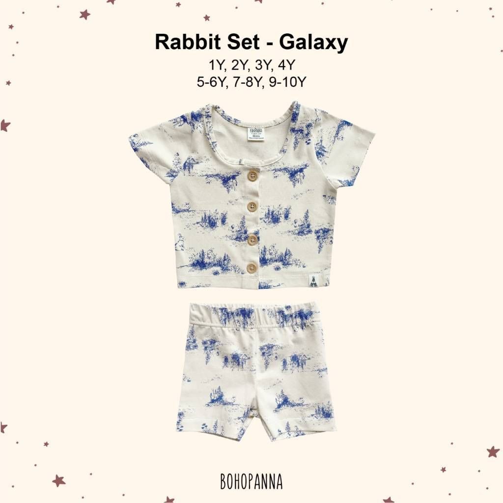 BOHOPANNA - RABBIT SET - GALAXY 1Y - Setelan Anak Lengan Pendek - 1