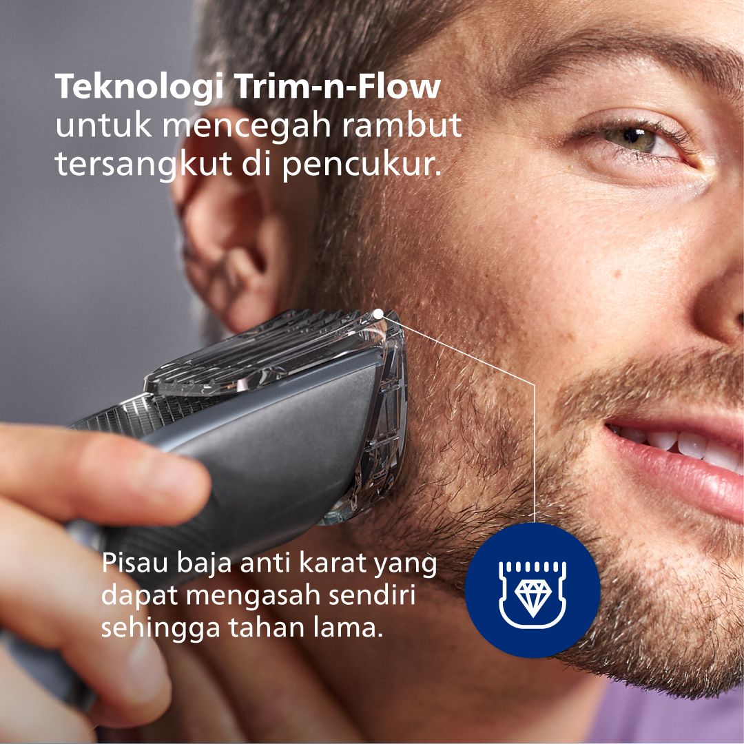 Philips Hairclipper Series 3000 Hitam HC3520/15 Pencukur Rambut Free Toiletries Pouch Random Colour - 3