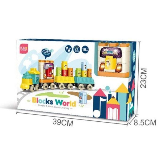 Mainan Konstruksi Anak - Playfun Blocks World Hw20046409 - 1