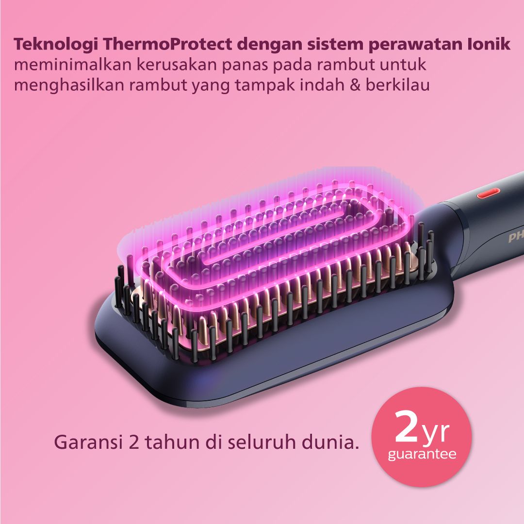 Philips Straightening Brush 2pcs BHH885/10 Free Kerastase Bain Genesis - 3