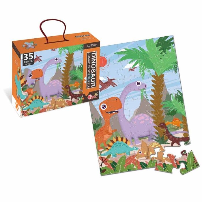 Mainan Puzzle - Playfun Dinosaur Puzzle 35Pcs Hwa1369812 - 1