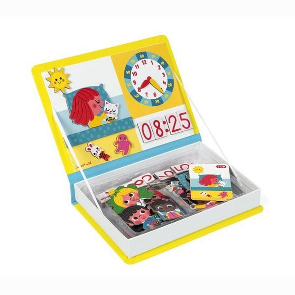 Mainan Puzzle - Janod Magnetic Book - Learn To Tell The Time - 2