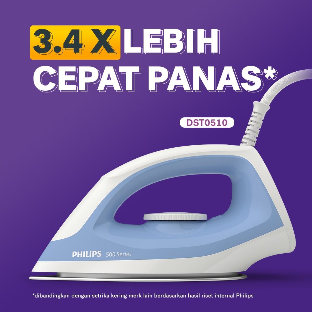 PHILIPS Dry Iron DST0510/20 - Biru - 2