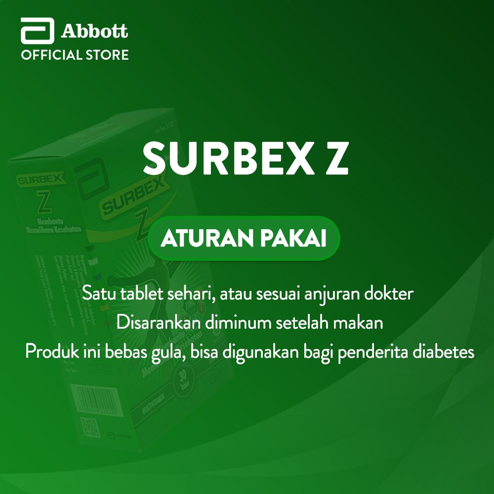 Abbott Surbex Z box 30 tablet - Multivitamin & ZINC + FREE Pouch - 3