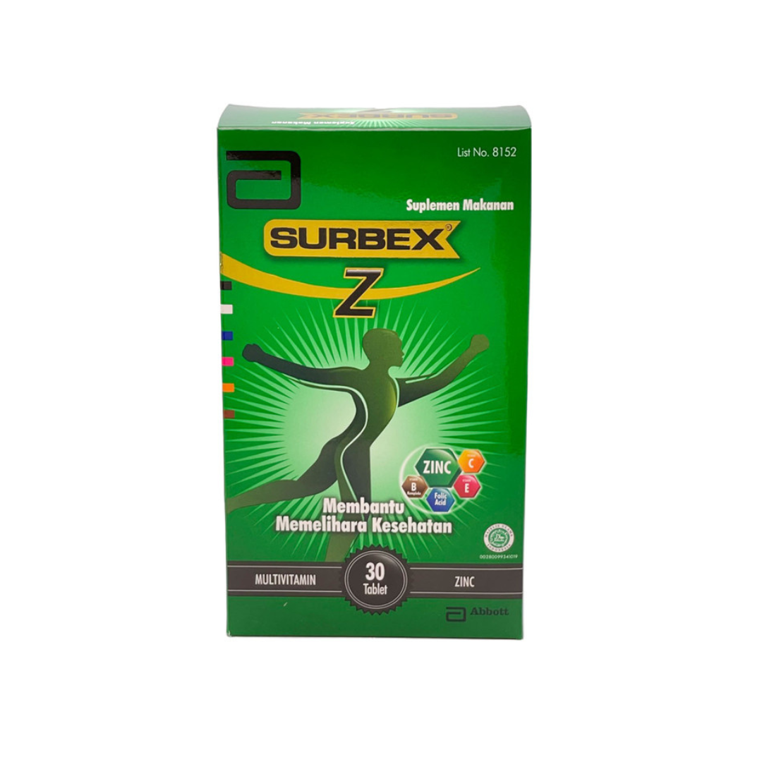 Abbott Surbex Z box 30 tablet - Multivitamin & ZINC + FREE Pouch - 4