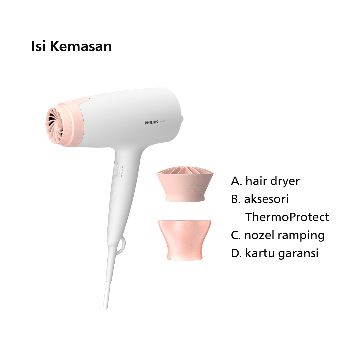 Philips Hair Dryer 3000 Series BHD300/10 Pengering Rambut - 2