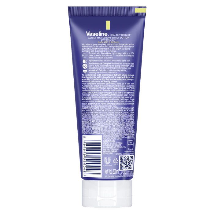 Vaseline Healthy Bright​ Gluta Hyaluron & Peptide Serum Lotion Overnight 200ml - 2