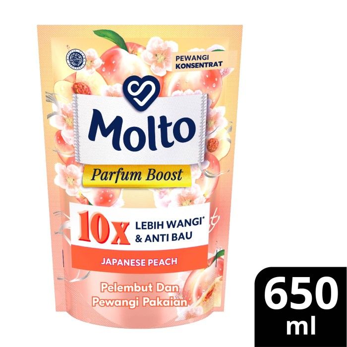 Molto Pelembut dan Pewangi Parfum Boost Japanese Peach 650mL - 1