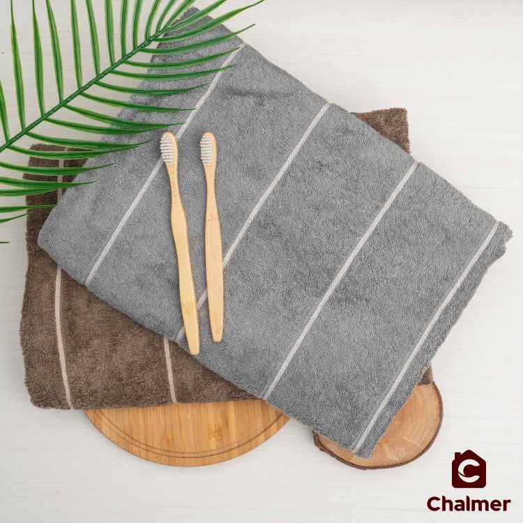 Handuk Mandi Dewasa Chalmer 70x135 cm Handuk Motif Stripe - Lilac - 4