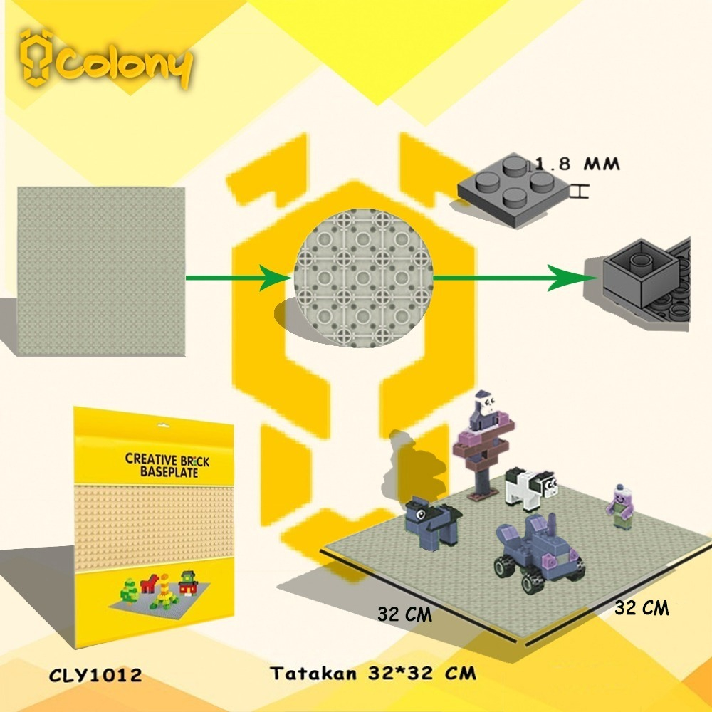 Abu Tatakan Papan Alas Lego Blok BLock Balok Bricks Tumpuk Building Set Mainan Anak Hobi CLY1012 - 1