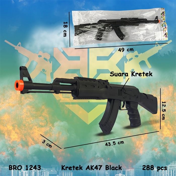 Pistol Kretek AK47 Krotok Suara Bunyi Pistolan Tembak Tembakan Mainan Anak BIGBANG BRO1535 - 1
