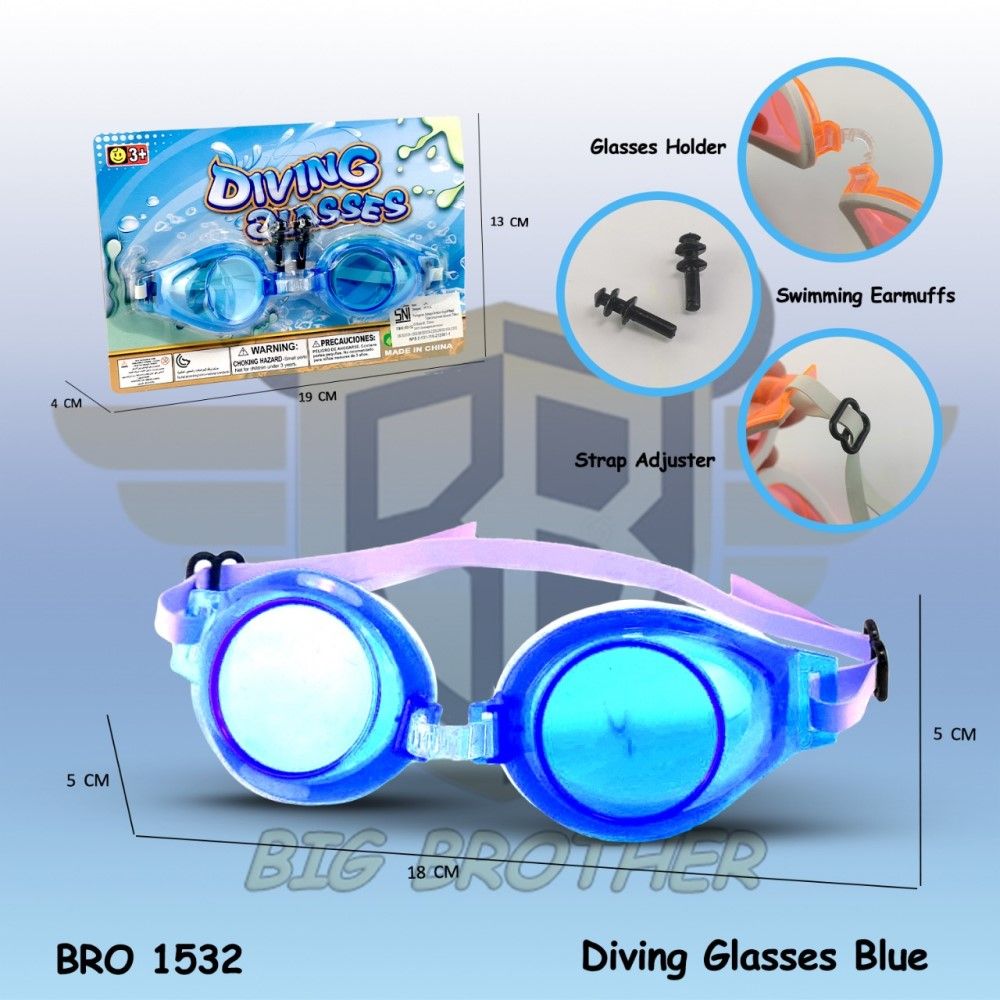 Biru Kacamata Renang Anak Anti Kabut Menyelam Diving Glasses Snorkling Snorkeling BIGBROTHER BRO1532 - 1