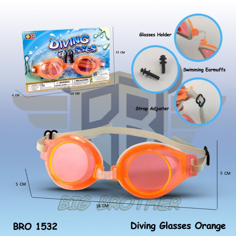 Orange Kacamata Renang Anak Anti Kabut Menyelam Diving Glasses Snorkling Snorkeling BRO1532 - 1