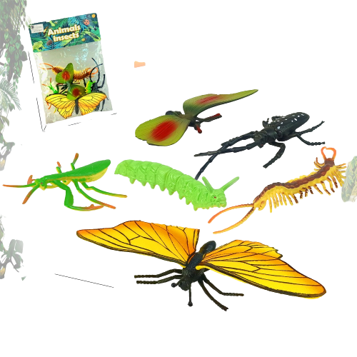 Hewan Serangga Insect Karet Mainan Anak Bayi Edukatif Hobi Koleksi Kupu Kupu Belalang BRO1525 - 2