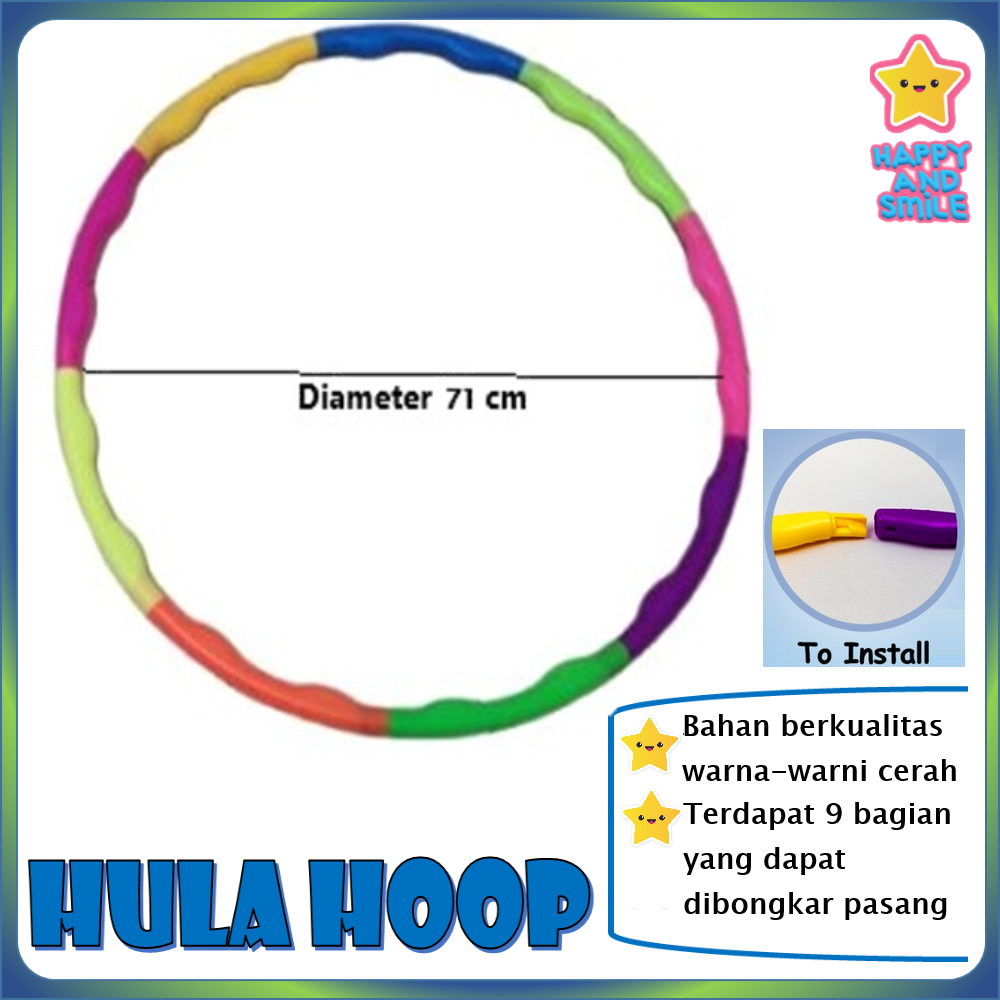 Hula Hoop Hulahop Hulla Holahop Hola Hop HulaHoop HulaHup Alat Olahraga Fitness HKF-HHS9HA - 2