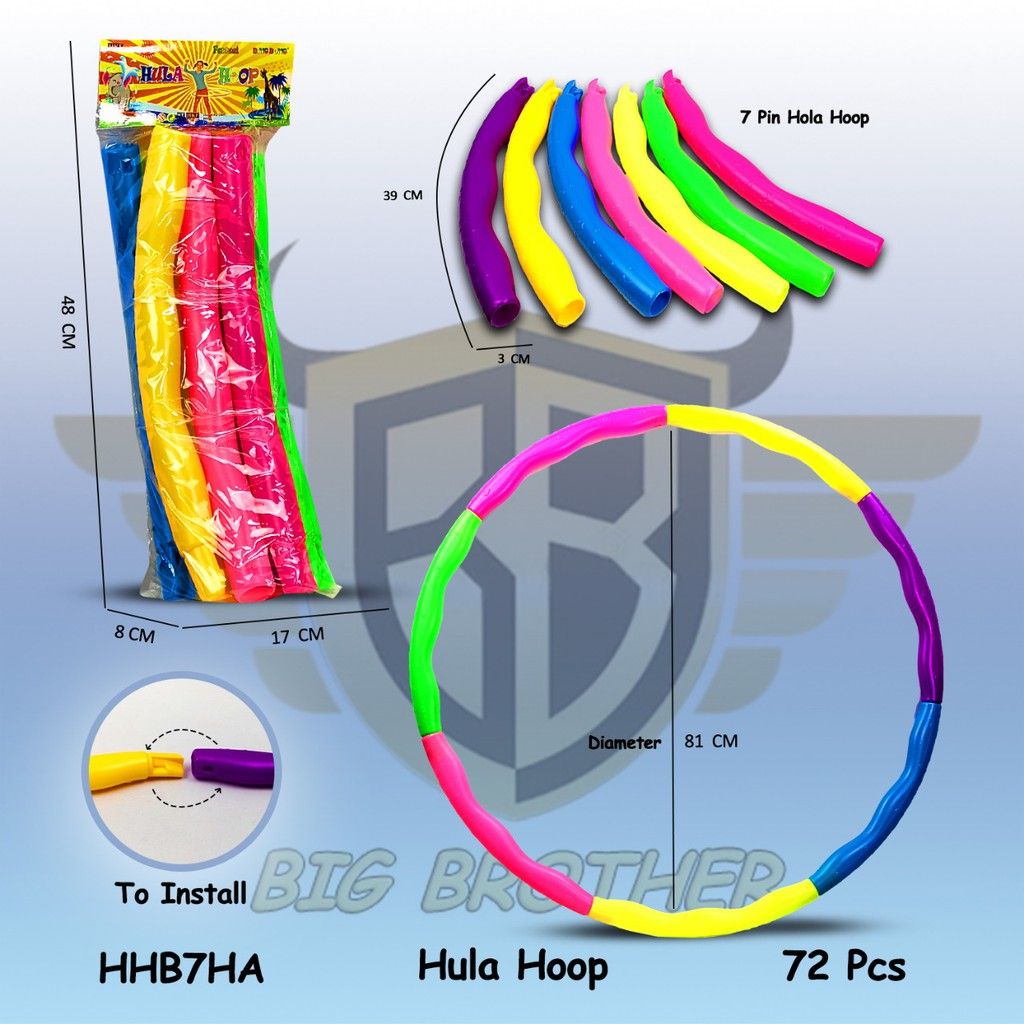 Hula Hoop Hulahop Hulla Holahop Hola Hop HulaHoop HulaHup Alat Olahraga Fitness HKF-HHS9HA - 1