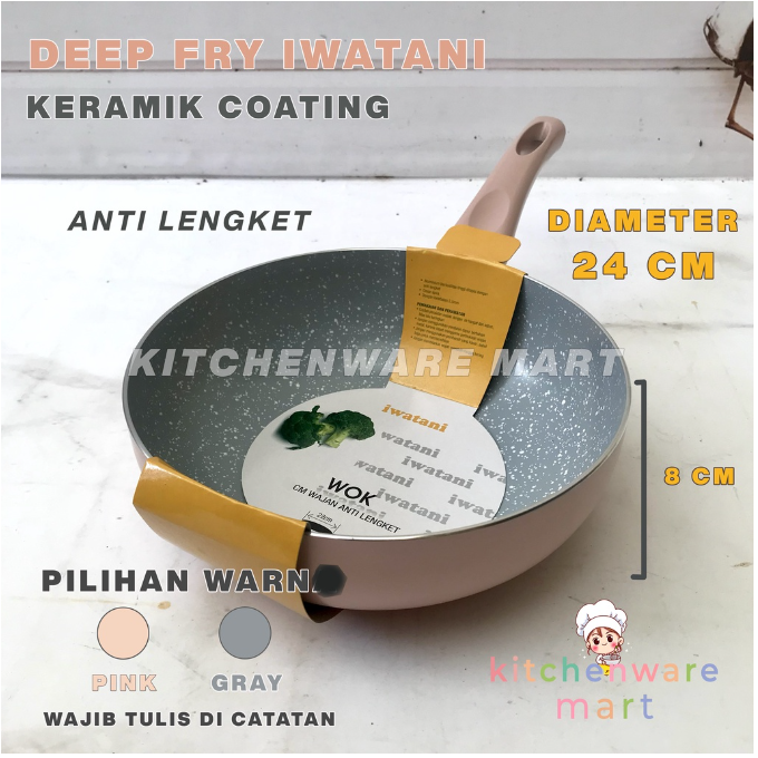 Deep Fry Keramik Iwatani Hero Wok iwatani- Panci Wajan Penggorengan Keramik coating Ceramic - 1