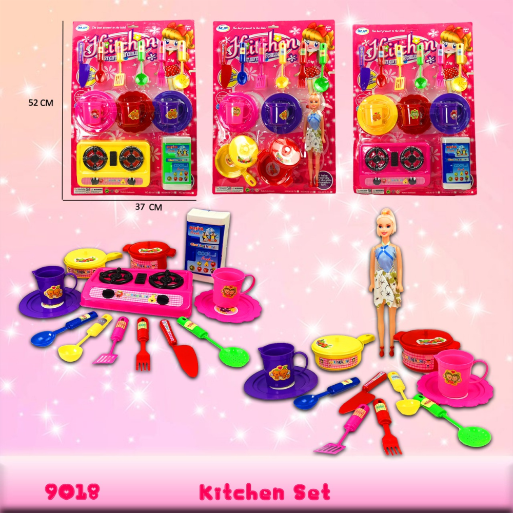 Barbie Alat Dapur Memasak Peralatan Masak Masakan Kitchen Kulkas Makanan Pretend Play Sets 9018CS - 2
