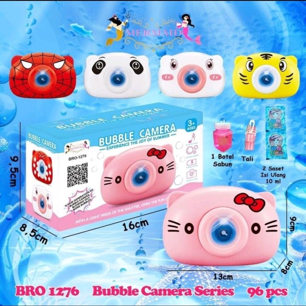Hello Kitty Karakter Camera Bubble Gun Hello Kitty Sapi Macan Kelinci Kamera Gelembung Busa BRO1276 - 2