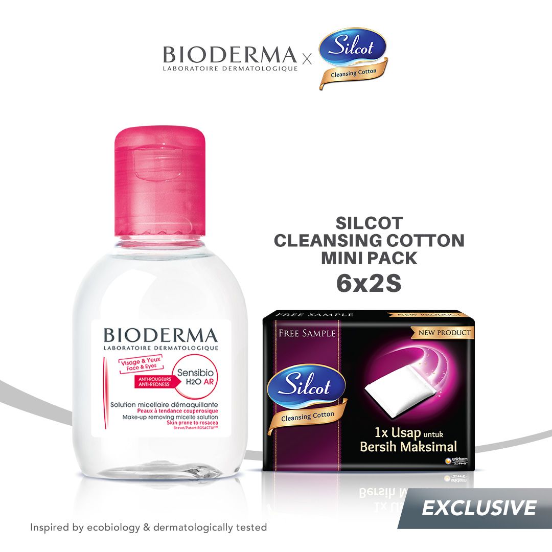 Bioderma x Silcot - Sensibio H2O 100 ml Free Silcot Cleansing Cotton 6x2S - 1