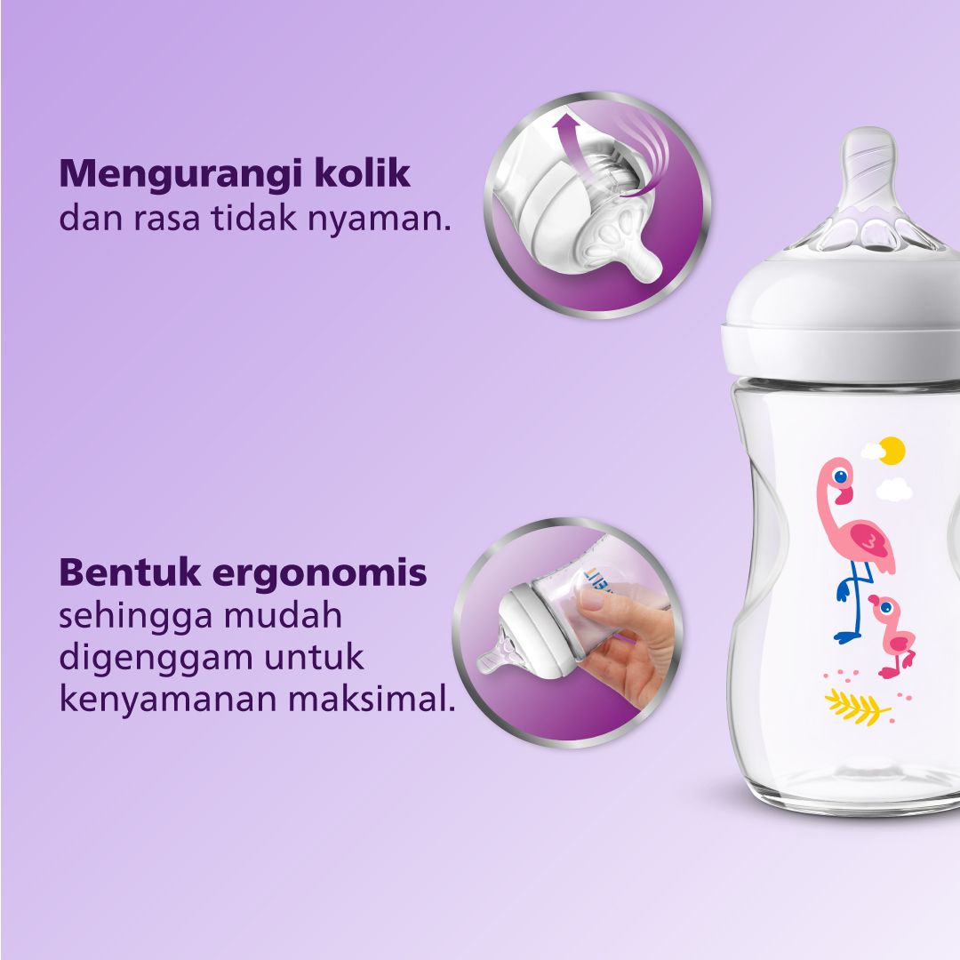 Philips Avent Natural Bottle Set (3 Pcs) SCF627/40 SCF627/41 SCF627/42 Free Lactacyd Baby 60mL - 5