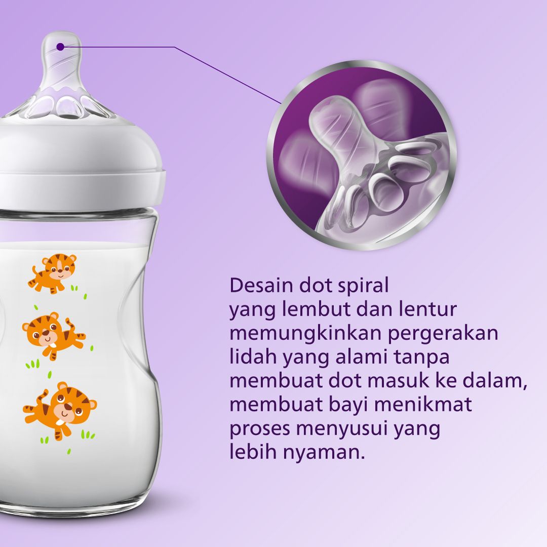 Philips Avent Natural Bottle Set (3 Pcs) SCF627/40 SCF627/41 SCF627/42 Free Lactacyd Baby 60mL - 3
