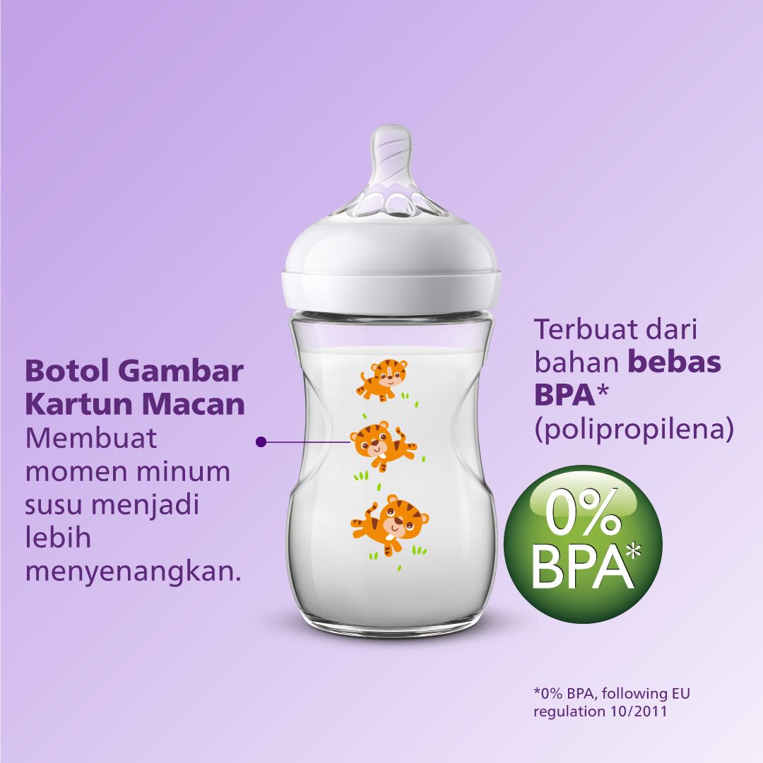 Philips Avent Natural Bottle Set (3 Pcs) SCF627/40 SCF627/41 SCF627/42 Free Lactacyd Baby 60mL - 4