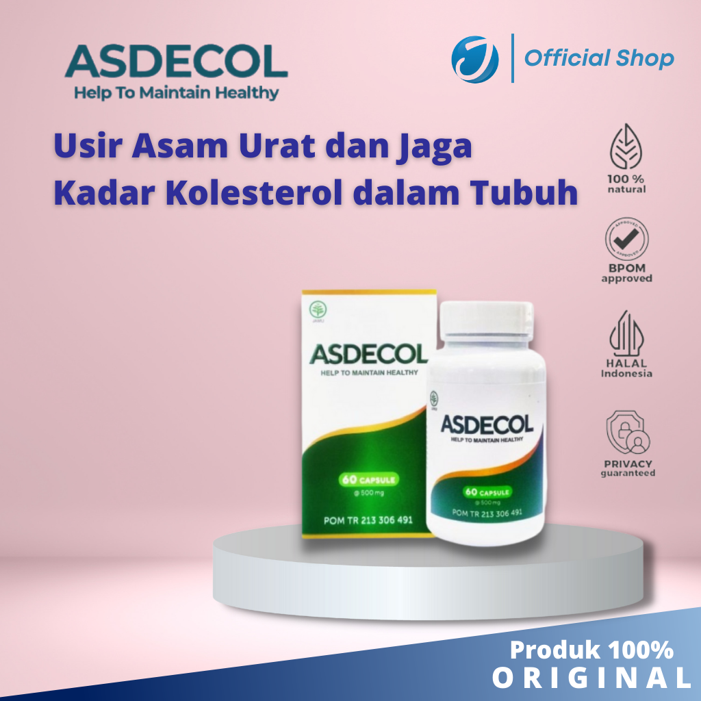 Obat Asam Urat dan Kolesterol ASDECOL ( 1 Box - Isi 60 Kapsul) - 1