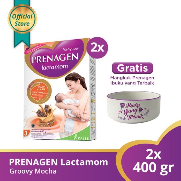 Buy 2 PRENAGEN lactamom Groovy Mocha 400gr Free Mangkok Prenagen - 1