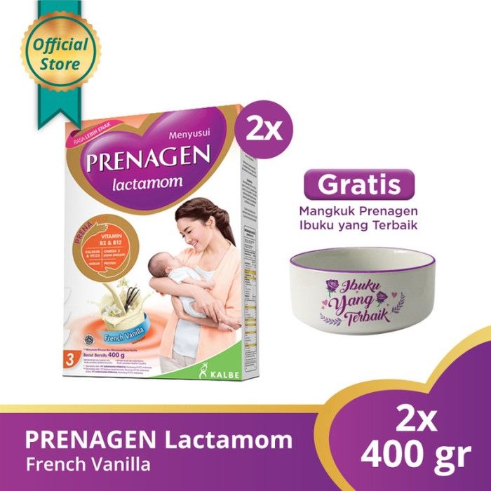 Buy 2 PRENAGEN lactamom French Vanilla 400gr Free Mangkok Prenagen - 1