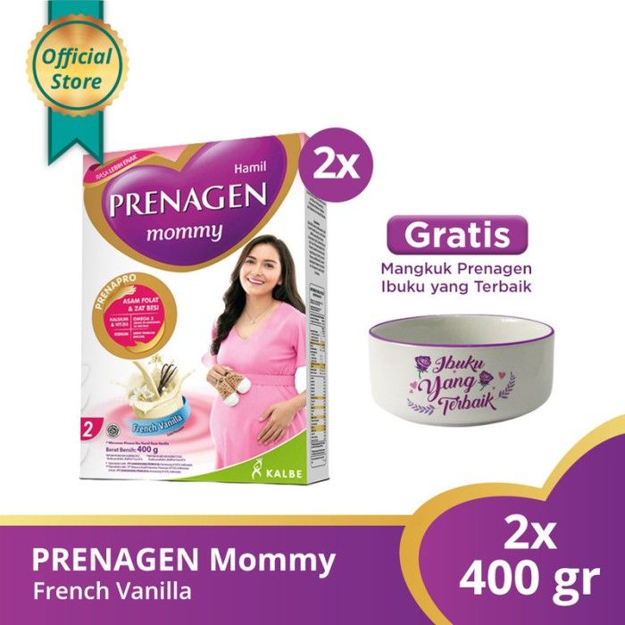Buy 2 PRENAGEN mommy French Vanilla 400gr Free Mangkok Prenagen - 1
