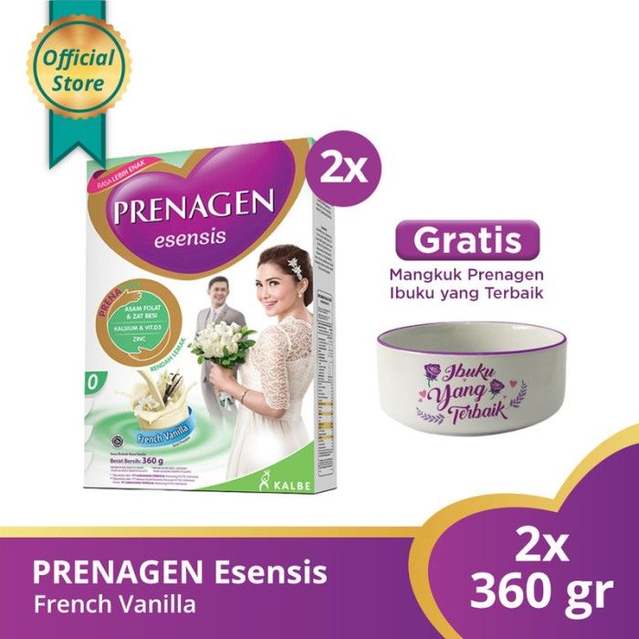 Buy 2 PRENAGEN Esensis French Vanilla 360 gr Free Mangkok Prenagen - 1