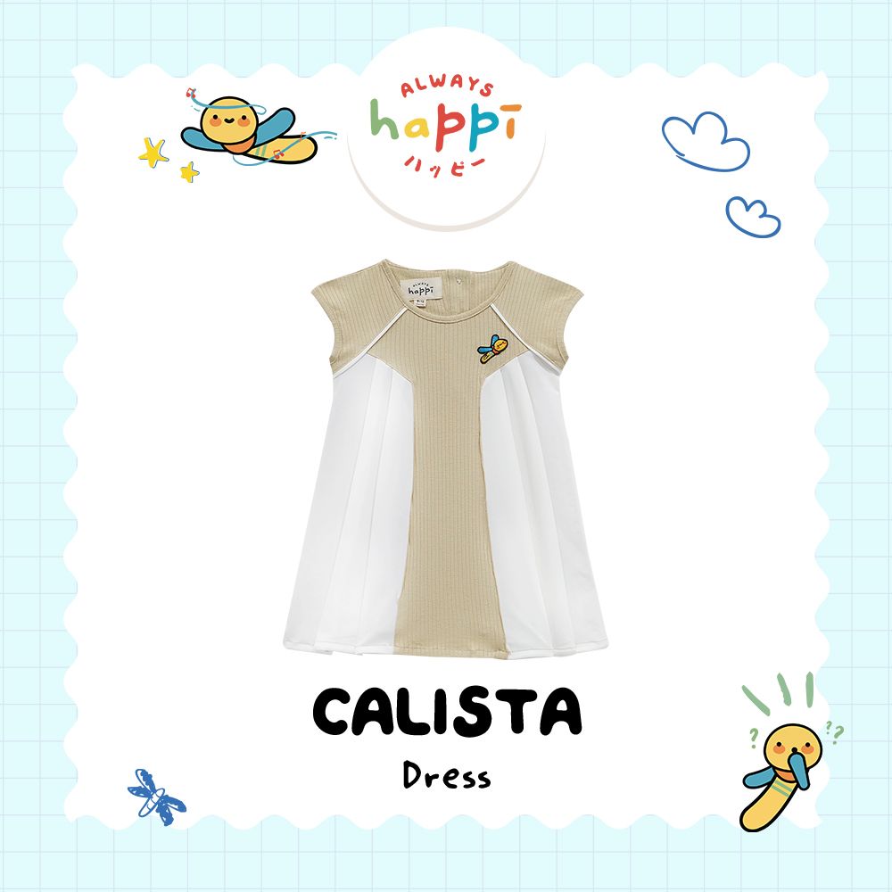 Always Happi Calista Dress Beige BABY - AH06 6-9 Bulan - 1