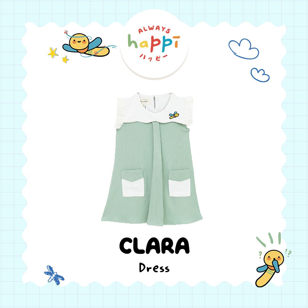 Always Happi Clara Dress Sea Green KIDS - AH09 4 Tahun - 1