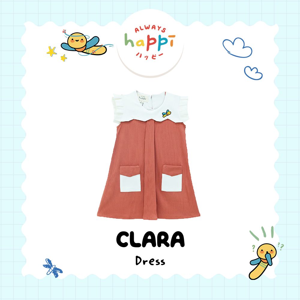 Always Happi Clara Dress Brick KIDS - AH09 5 Tahun - 1