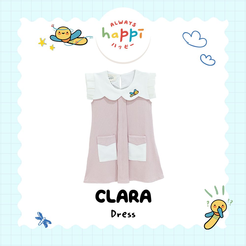 Always Happi Clara Dress Dusty BABY - AH07 6-9 Bulan - 1