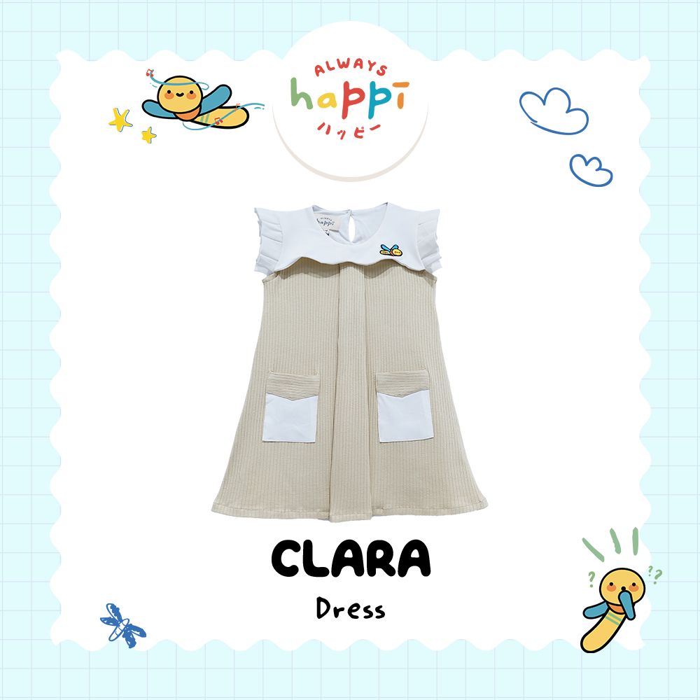 Always Happi Clara Dress Beige BABY - AH07 6-9 Bulan - 1