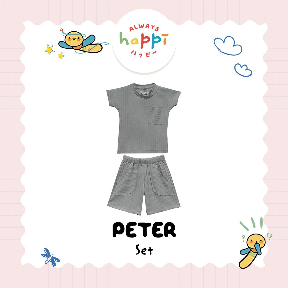 Always Happi Peter Set Grey BABY - AH11 - 6-9 months - 1